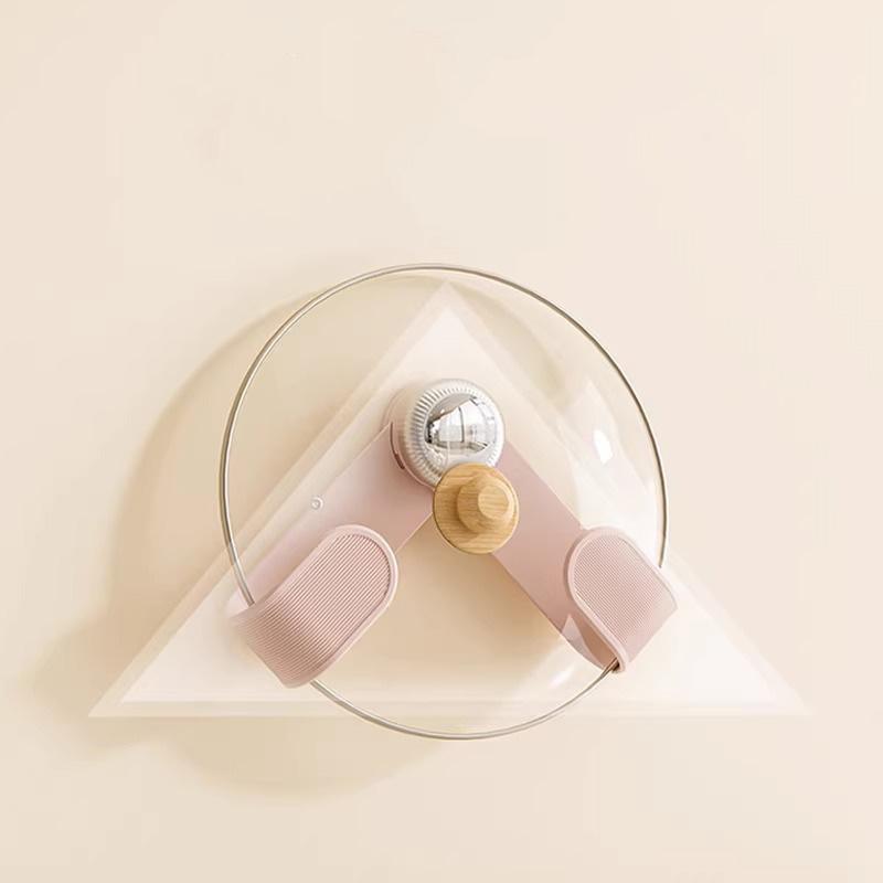 1/2PCS Suction Cup Rotating Pot Lid Rack No Punching Kitchen Cooking Utensil Storage Rack Multi-functional Hook Home Organizers