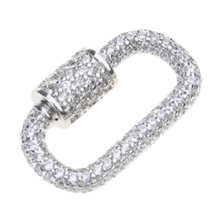 Glittering Zircon Carabiner Clasp Pendant Handmade Jewelry Accessories Brooch Fastener Necklace Bracelet Connector