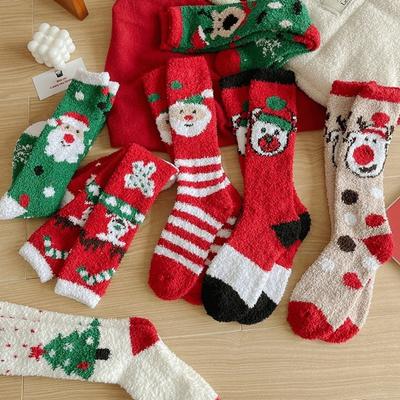 Coral Fleece Women's Bed Socks Long Thicken Floor Socks Winter Warm Fluffy Socks  For Women
