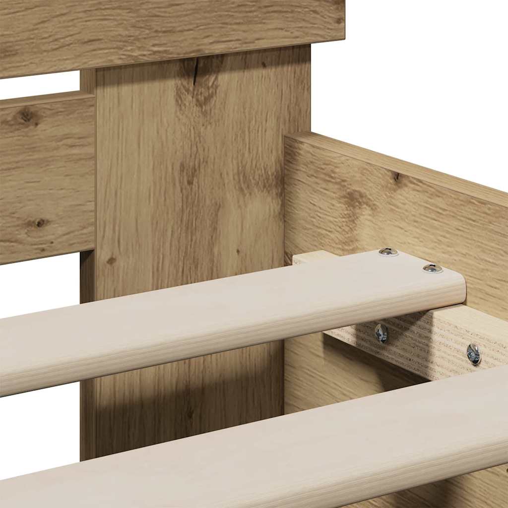 Bed Frame with Headboard Artisan Oak Finish 75 x 190 cm Particleboard