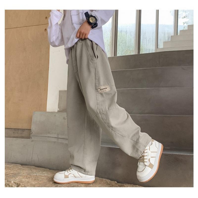 Pantalones Largos Cargo Casuales Lisos Sueltos para Niños