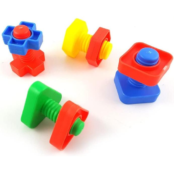 4pcs Bird Intellective Toys Nuts and Bolts for Parrot Parakeet Cockatiel Conure Macaw African Grey Cockatoo Budgie Lovebird Canary Cage Part