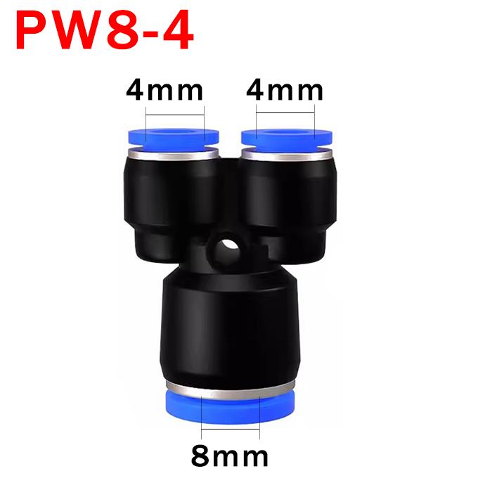 3 Way Port Y Shape Air Pneumatic Pipe Fittings 4mm6mm 8mm10mm12mm Plastic Connector Fitting Quick Push Connecting PY PW Connect