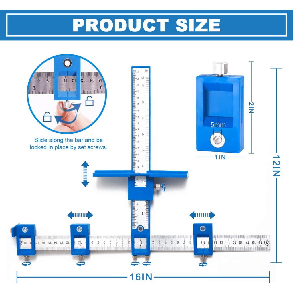 Cabinet Hardware Jig, Cabinet Hardware Template Tool-Adjustable Drill Guide for Fast and Accurate Installation