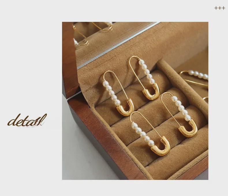 Chic Autumn/Winter Imitation Pearl Paper Clip Earrings - Stylish, Versatile, Light Luxury.