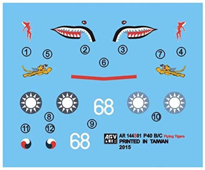 AFV Club Flying Tigers Hawk 81A2 Plastic Model Kit 1/144 P-40B/C