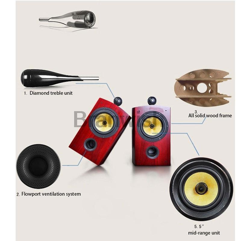 5.5 Inch Fever Passive Bookshelf HiFi Speaker Two-Way 100W Professional Audio Monitor Speakers Sound Box High Power Speaker