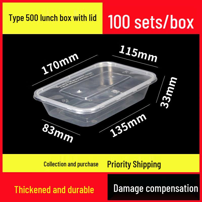 

Disposable Rectangular Takeout Meal Boxes with Lids