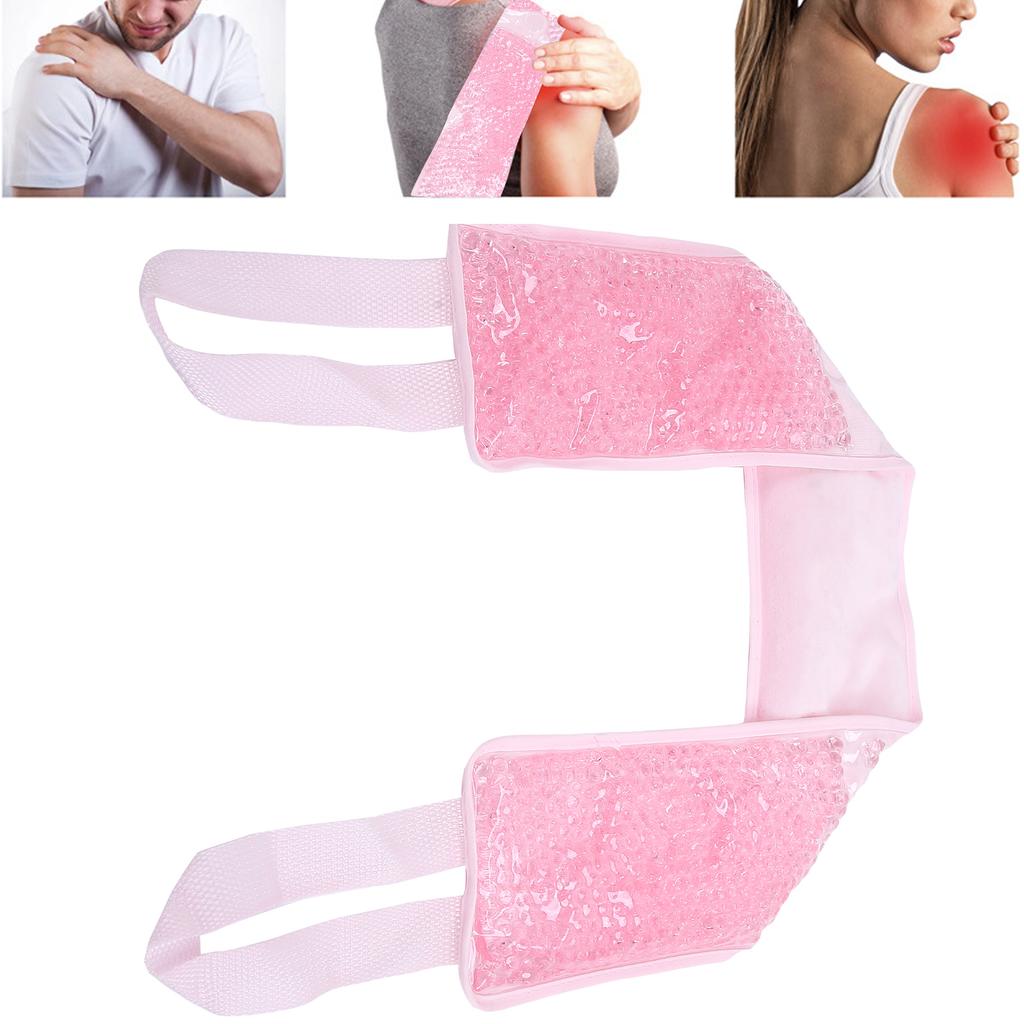 Hot Cold Compress Gel Wrap Hot Cold Therapy Wrap for Neck Shoulder Injury SwellingPink