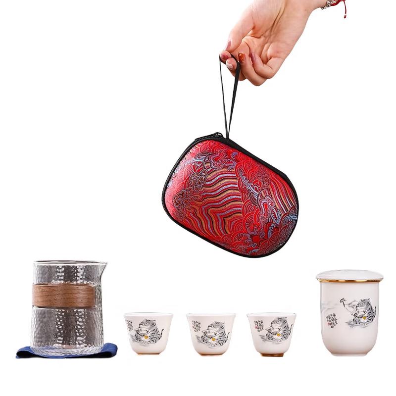 Zen Tea White Porcelain Travel Tea Set