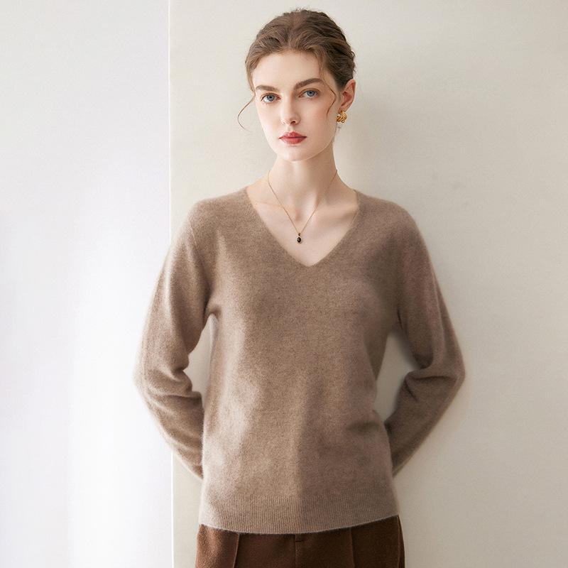 Kang Sai Ni 100% Cashmere Women's Slimming Sweater - Versatile Base Layer Knitwear