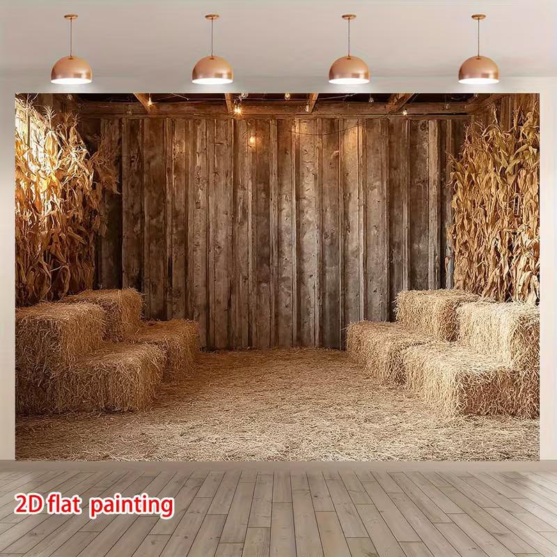 2D Vintage Farm Barn Backdrop Photography Background