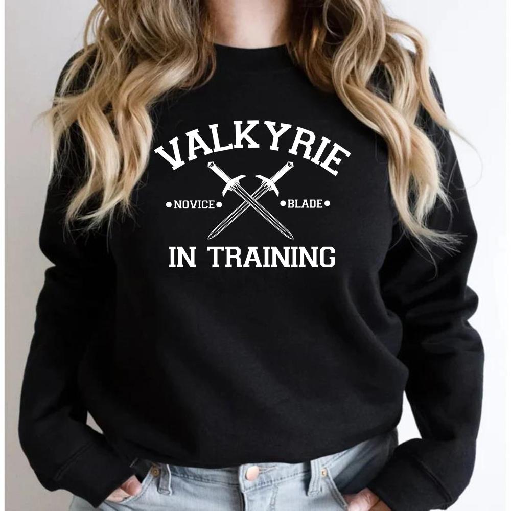 Valkyrie In Training Sweatshirt Sarah J Maas Sweatshirts ACOTAR Hoodie Night Court Boknördig Gåva Unisex Långärmade Pullovers Toppar