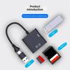 Fast Speed USB3.0 Card Reader with Double USB A and USB C Plugs for TF Cards Aluminum Housing No Driver Required