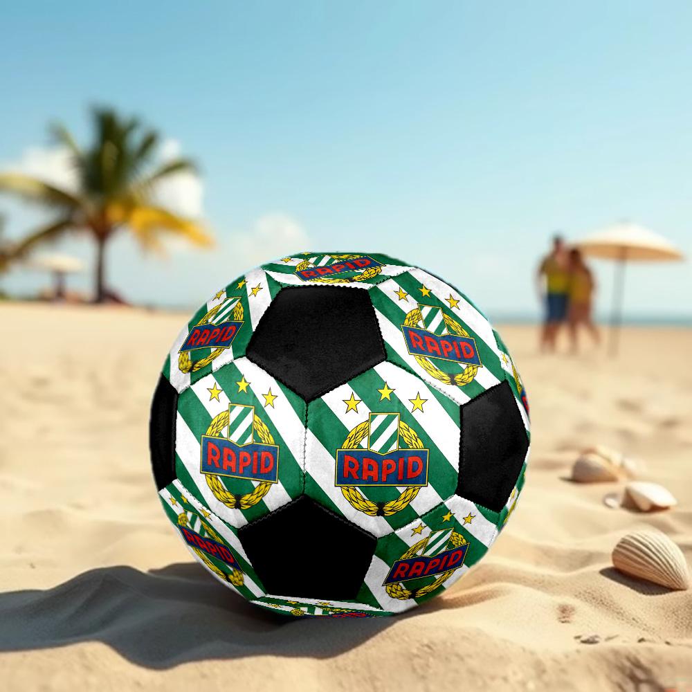 Rapid Vienna Soccer Ball Colorful All Ages Machine Stitched PVC Competition Ready Durable High-Bounce.SIZE5