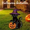 Rustic Pumpkin Metal Ground Stake Weatherproof Halloween Yard Art For Garden Decorations