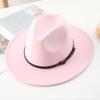 New Men's and Women's Woolen Top Hats, Jazz Hats, Retro Black Woolen Jazz Hats, Flat-brimmed Big Eaves Hats.