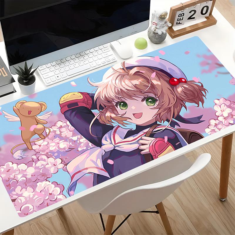 Rubber Mouse Pad Gamer Keyboard Desk Japanese Anime Mouse Mat Computer Gaming Accessories C-card Captor Sakura Kawaii Mousepads