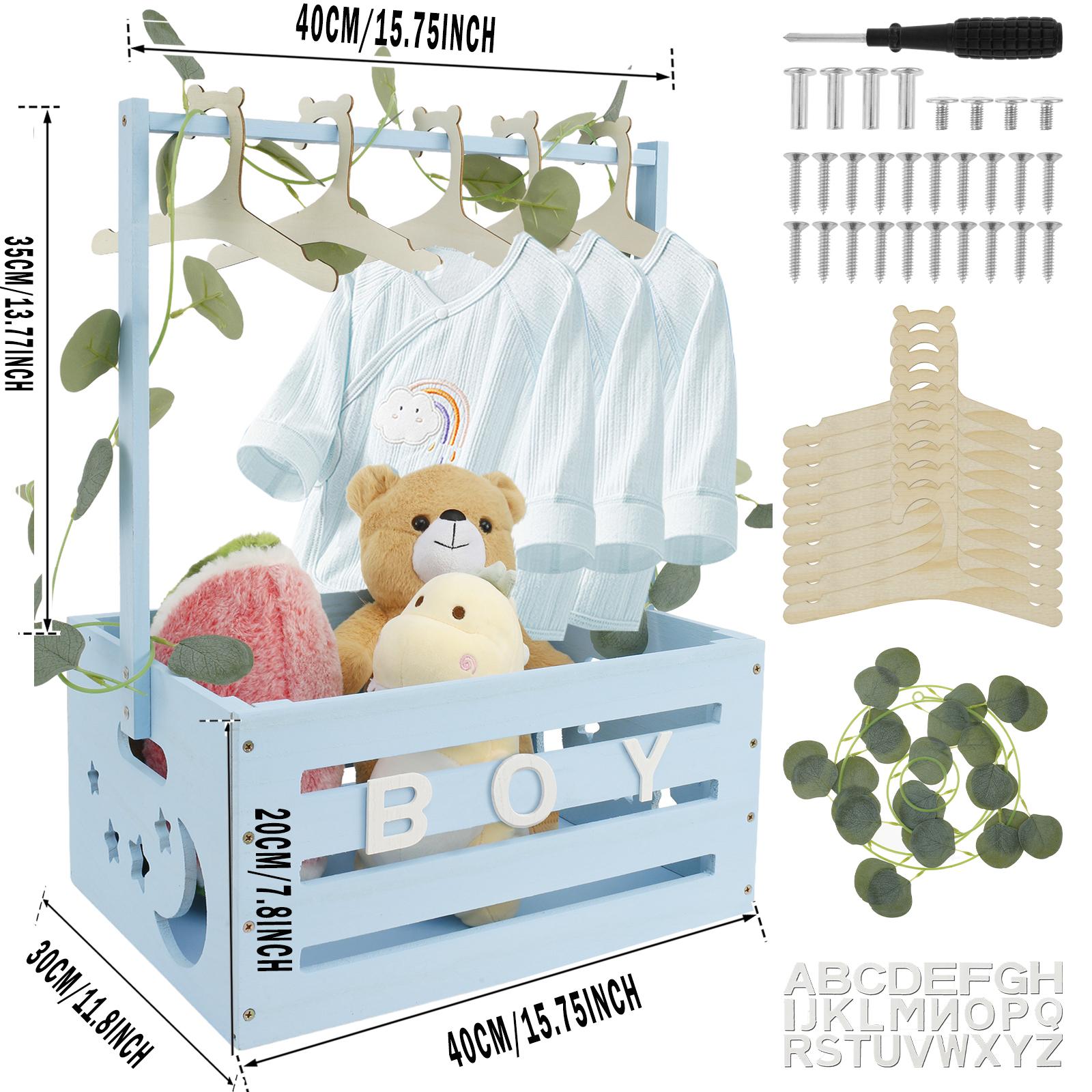 

Baby Shower Wooden Crate Closet Smooth Wood Baby Shower Basket Large Toys Capacity New Parents Helper Storage Crate for Bathroom Please NOTE the SIZE