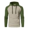 Men's Casual Patchwork Color Small Square Grid Hoodie Slim Fit Top Winter Round Neck Sweatshirts
