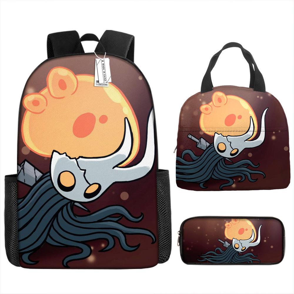 Luxusní Novinka Kreativní Cool Nový Hollow Knight 3D Tisk 3ks/Sada žák Školní tašky Batoh na notebook Denní batoh Batoh Taška na oběd Pouzdro na tužky