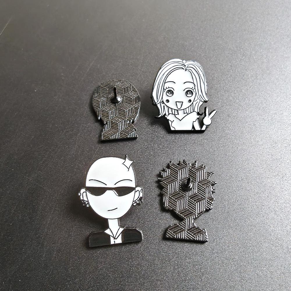 Emaille-Anstecknadel mit Cartoon-Figur - Metallabzeichen für Taschen & Kleidung