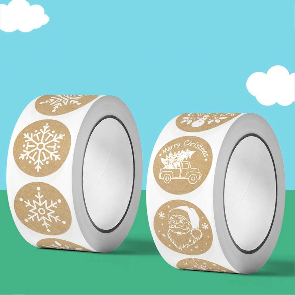Sealing stickers, 500 sheets/roll, Merry Christmas stickers, holiday snowflakes, Santa Claus, reindeer, snowman, baking labels, envelope