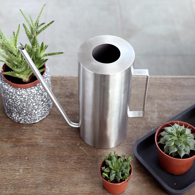 Stainless Steel Indoor Watering Can with Long Spout and Spray Bottle for Gardening and Plant Care