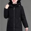 Winter Clothing Women's Plus Size Medium Long Hat Collar Cotton Jacket XL-6XL