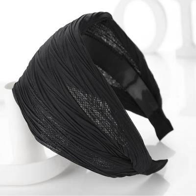 Wide Chiffon Fabric Hairband for Women Solid Color Soft Mesh Girls Sweet Hair Ornament Headband Hair Hoop Fashion Hair Accessory