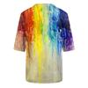 Men's Casual Creative Mid-Sleeve V-Neck Tie Rope Print Fashion Street T-Shirt