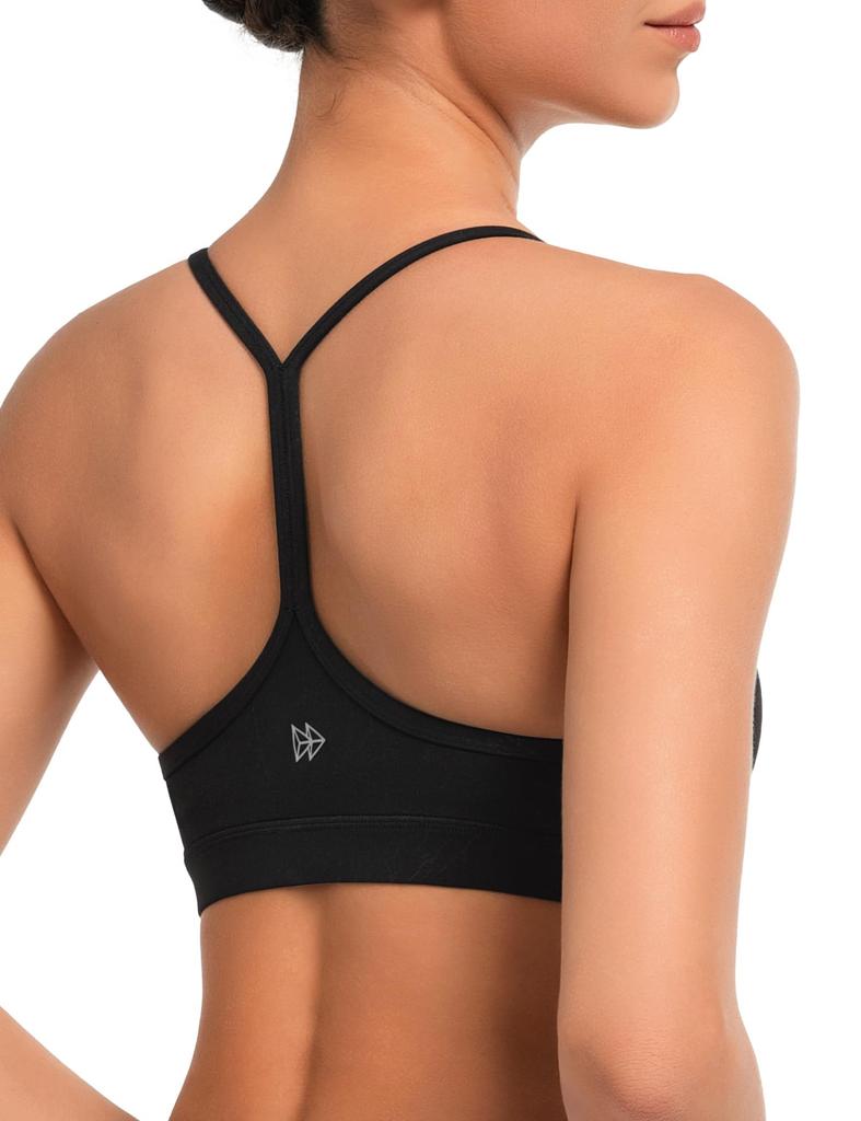 Yvette Sports Yoga Bra Size Black Women's Bra, Padded, Wireless, Y-Back, Moisture-Wicking, Quick-Drying, Stylish, Wear, Camisole, Top, M,