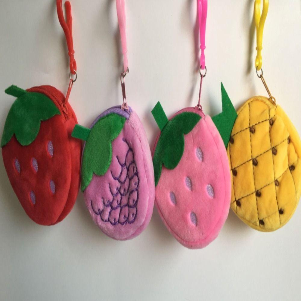 Watermelon Fruit Coin Bag With Hook 8CM Coin Pouch Keychain Pluhs Coin Purse  Put The Key/Coin