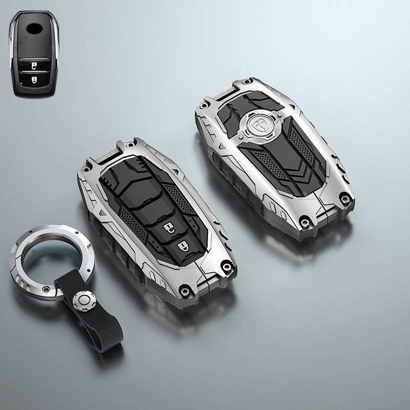Styling Mouldings Zinc Alloy Car Key Case Cover For Toyota Corolla Prius Camry V70 C-HR RAV4 Hybrid Highlander Altis Land Cruise
