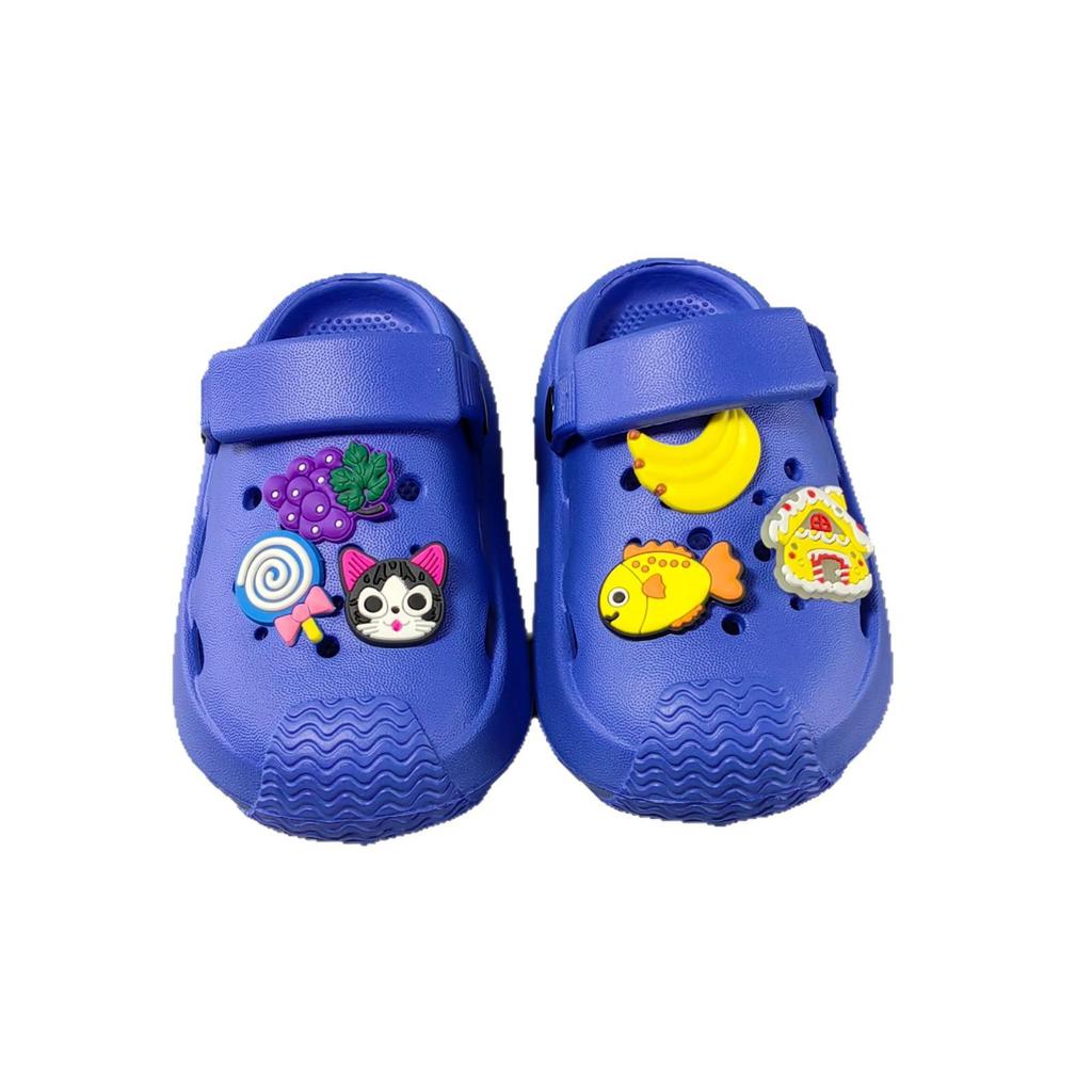 Summer Kids' Cartoon Clogs - Cute, Closed-Toe Slippers for Boys & Girls with Cat and Fish Designs, Perfect for Outdoor Wear.