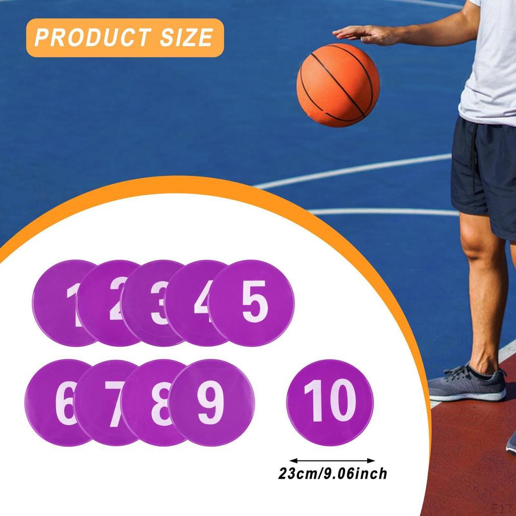 10 Pieces Numbered Floor Markers Landmark Mats Exercise Footstep Mat Silent Training Mark Pads for