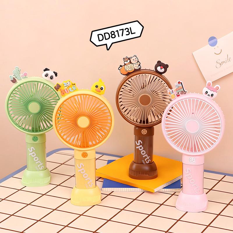 Ventilador portátil USB de dibujos animados - Mini ventilador eléctrico de escritorio para uso en exteriores