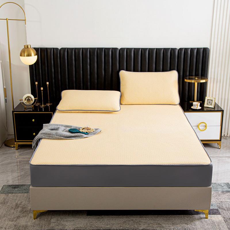 

Водонепроницаемая охлаждающая простыня на резинке с эластичным защитным чехлом для матраса размера King Size, твердое покрывало (Только простыня на резинке) 150cm*200cm жёлтый