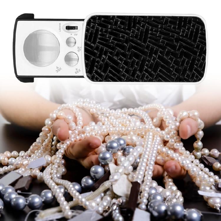 Set of 2 Magnifying Glass with Light Pocket Size Magnifier for Gemstones Inspection Professional Metal Jewelers Loupe