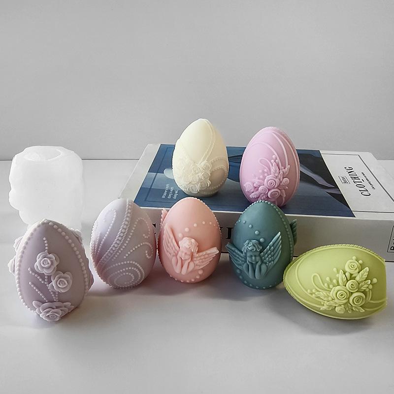 DIY Easter Egg Silicone Mold Handmade Aroma Candle Plaster Easter Decoration Molds Candle Making Supplies