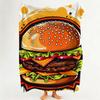 Food H Hamburger P Pizza Throw Flannel Throw Blanket Suitable for Sofa Living Room Bedroom