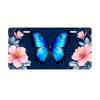 2D Flat, Decorative Signs& Plaques- 2D Flat, for Decorative Use Only License Plate Frames and Covers Are Available. Blue Butterfly, Pink Flowers, Navy