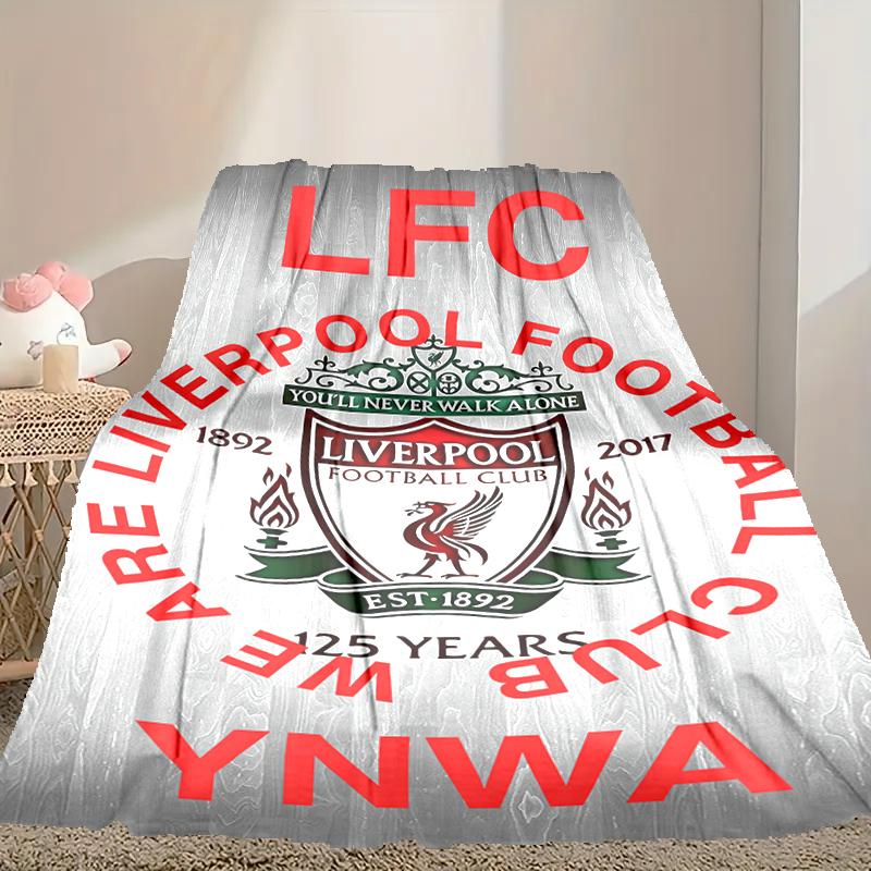 1pc Comfortable Home Print Throw Blanket, Liverpool FC Blanket For Bed and Sofa Use, Special Present For Family