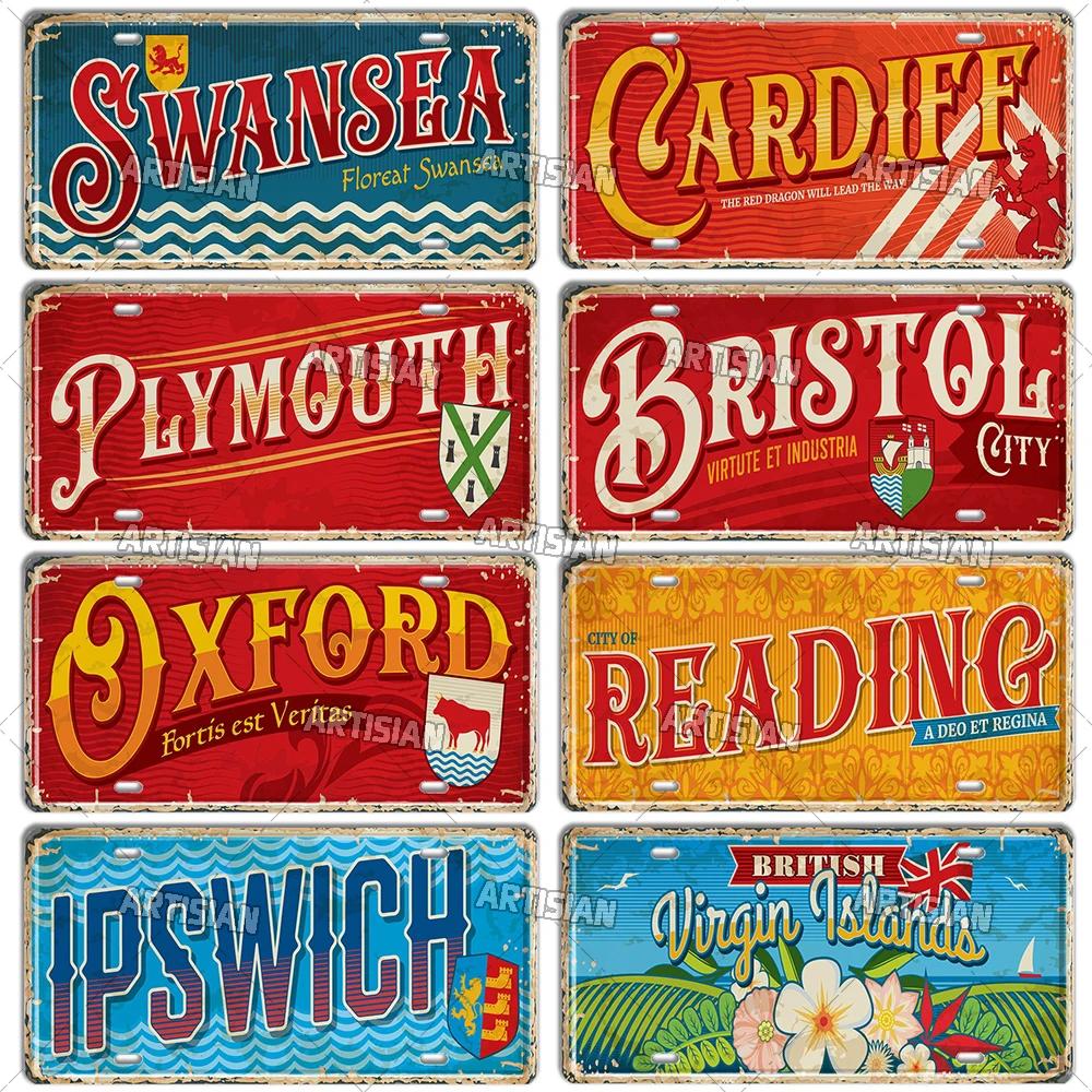 Artisian Britain Scotland Northern Ireland Landmark License Plate England UK Metal Tin Plaque United Kingdom City Car Metal Sign
