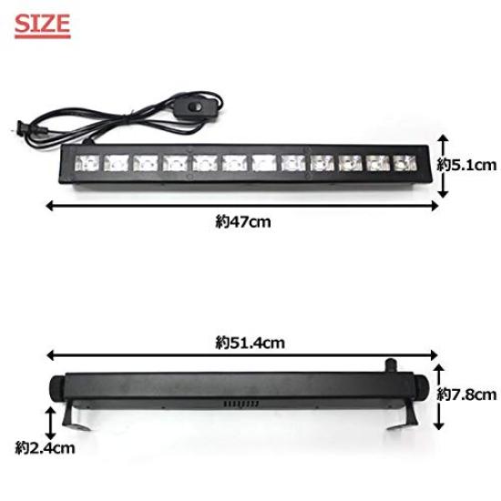 Wellvie Stage Light, Black Light Bar, UV Light, LED UV Light, 12 LEDs, 36W UV Light for Indoor Lighting, Weddings, Parties, and Stage Lighting