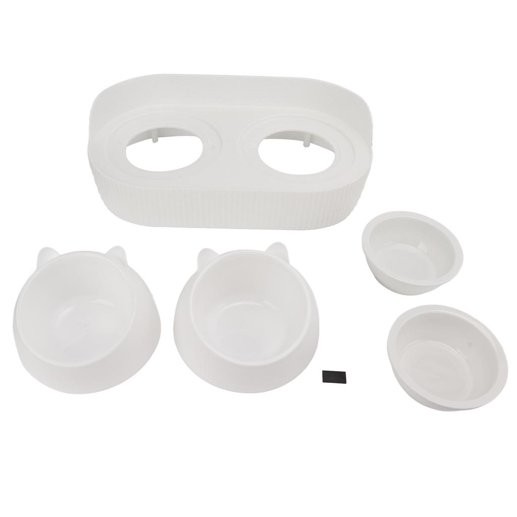 Keramik-Hundenapf-Set Lebensmittelecht Anti-Spritz Doppel-Futter-Wassernäpfe für Katzen Hunde Kätzchen und Welpen(Weißer [Cheongsam]