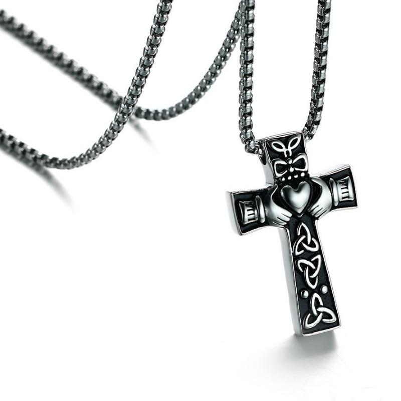 European and American Fashionable Alloy Jewelry Pendant Cross Necklace, Retro Personalized Mens Pendant