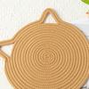 Cat Ear Cotton Coaster Placemat Handwoven Heat-Resistant Table Mat Non-Slip Absorbent Cute Kitchen Decor for Dining Home Use