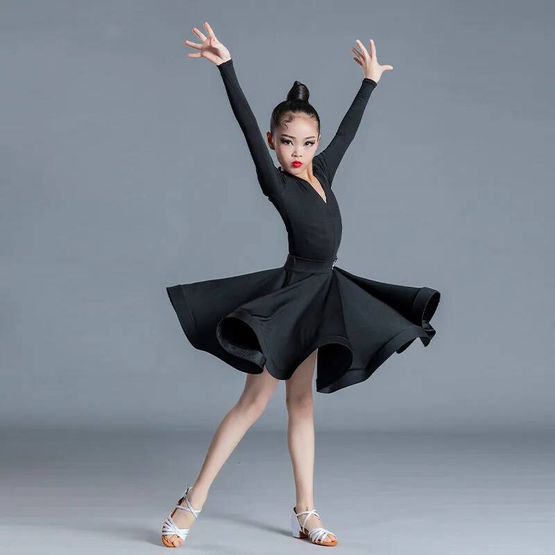 Ballroom Latin Dance Suit Dress Competition Girls Skirts Practice Wear Clothes Dancing Costume Tango Samba Cha Cha Two Piece