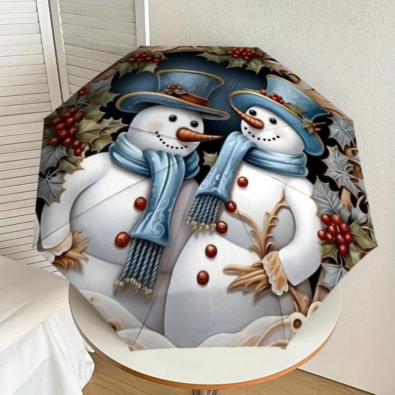 

1pc Snowman Ornament Automatic Folding Umbrella - Compact 8-Rib Design,Perfect Gift for Friends & Family yy250926015
